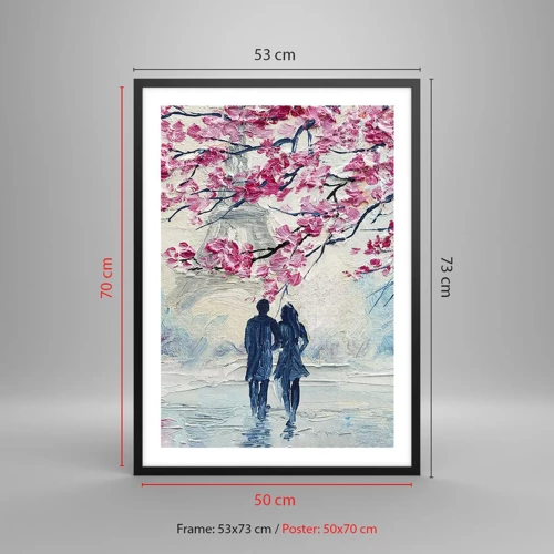 Poster in einem schwarzem Rahmen - Romantischer Spaziergang - 50x70 cm