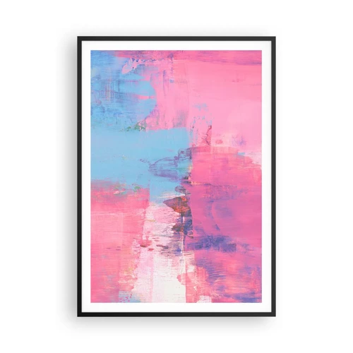 Poster in einem schwarzem Rahmen - Rosa, Blau und eine Prise Licht - 70x100 cm