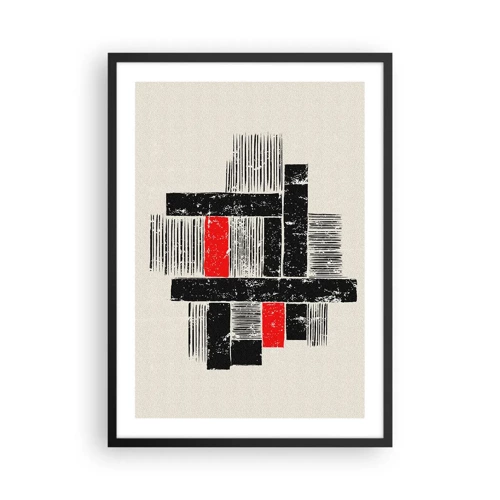 Poster in einem schwarzem Rahmen - Rot und Schwarz - 50x70 cm