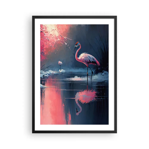 Poster in einem schwarzem Rahmen - Rückzugsort für Vögel - 50x70 cm