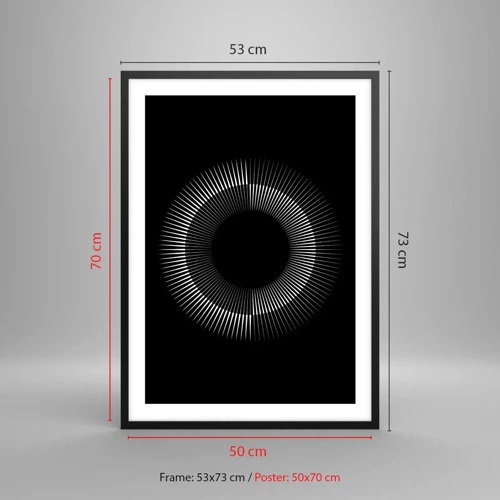 Poster in einem schwarzem Rahmen - Schwarze Sonne - 50x70 cm