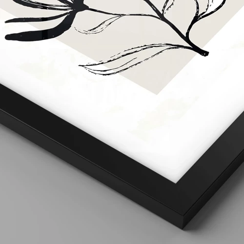 Poster in einem schwarzem Rahmen - Skizze für das Herbarium - 100x70 cm