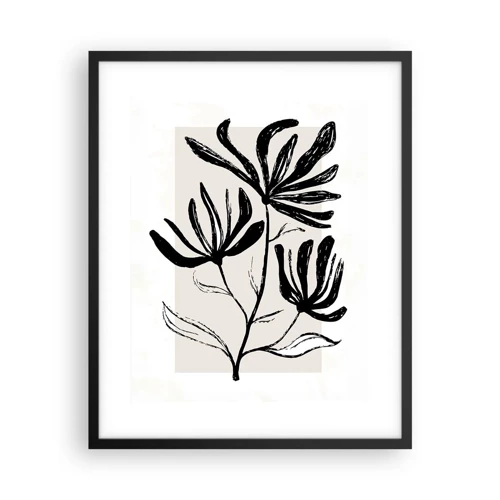 Poster in einem schwarzem Rahmen - Skizze für das Herbarium - 40x50 cm