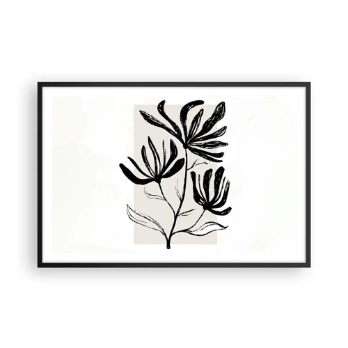 Poster in einem schwarzem Rahmen - Skizze für das Herbarium - 91x61 cm