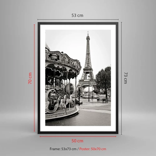 Poster in einem schwarzem Rahmen - So lustig ist es nur in Paris - 50x70 cm