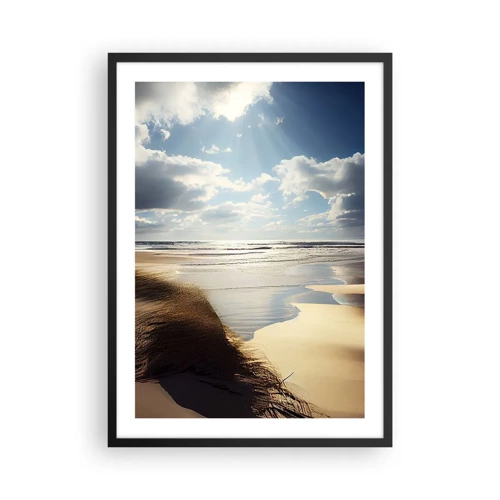 Poster in einem schwarzem Rahmen - Strand, wilder Strand - 50x70 cm