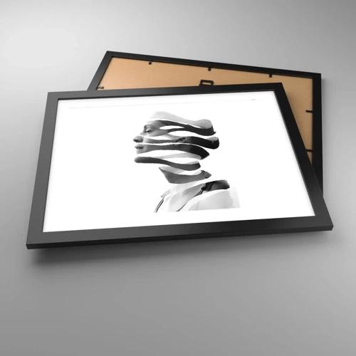 Poster in einem schwarzem Rahmen - Surreales Porträt - 40x30 cm