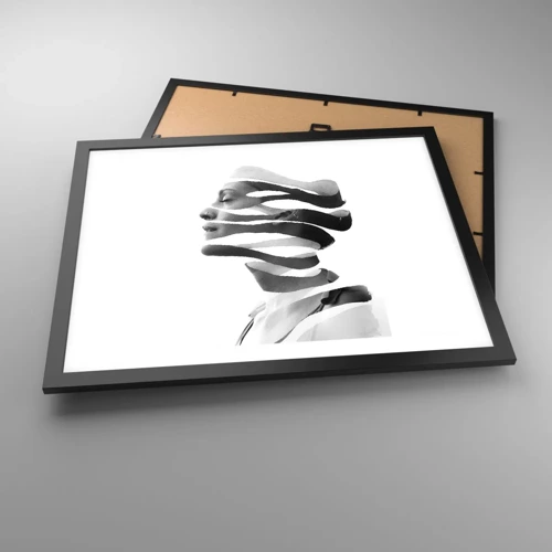 Poster in einem schwarzem Rahmen - Surreales Porträt - 50x40 cm
