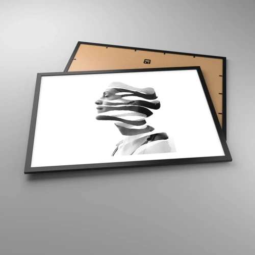 Poster in einem schwarzem Rahmen - Surreales Porträt - 70x50 cm