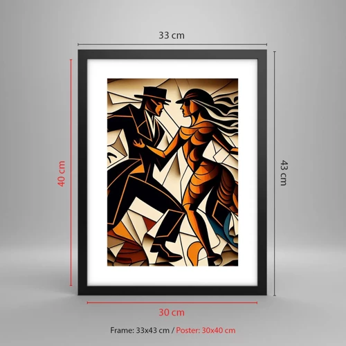 Poster in einem schwarzem Rahmen - Tanz der Passion und Leidenschaft - 30x40 cm
