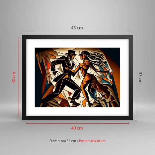 Poster in einem schwarzem Rahmen - Tanz der Passion und Leidenschaft - 40x30 cm
