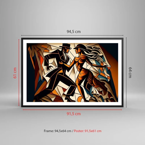 Poster in einem schwarzem Rahmen - Tanz der Passion und Leidenschaft - 91x61 cm