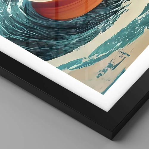 Poster in einem schwarzem Rahmen - Traum eines Surfers - 50x40 cm