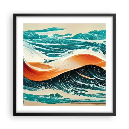 Poster in einem schwarzem Rahmen - Traum eines Surfers - 50x50 cm