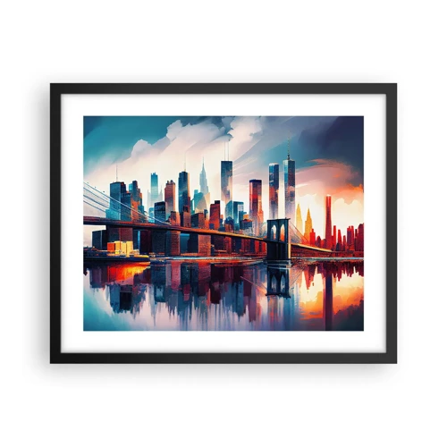 Poster in einem schwarzem Rahmen - Traumhaftes New York - 50x40 cm