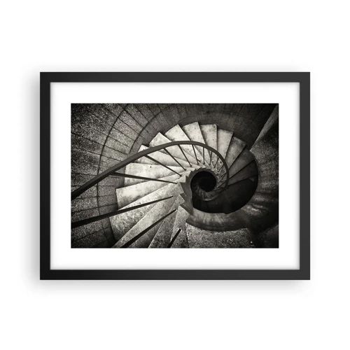 Poster in einem schwarzem Rahmen - Treppe hoch, Treppe runter - 40x30 cm