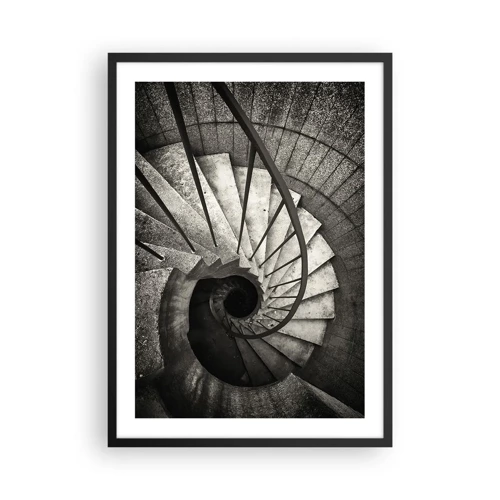 Poster in einem schwarzem Rahmen - Treppe hoch, Treppe runter - 50x70 cm