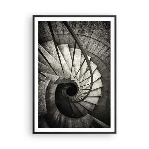 Poster in einem schwarzem Rahmen - Treppe hoch, Treppe runter - 70x100 cm