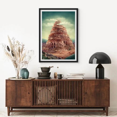 Poster in einem schwarzem Rahmen - Turm von Babylon - 50x70 cm