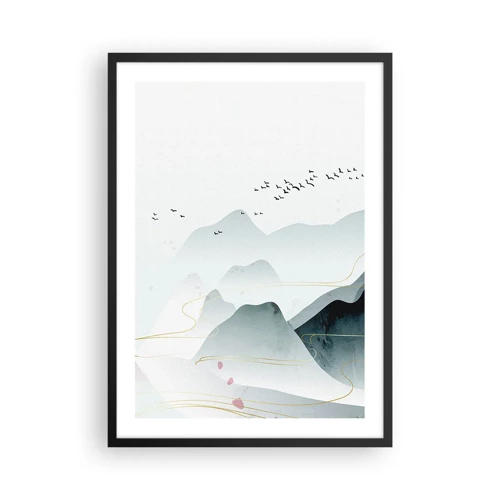 Poster in einem schwarzem Rahmen - Über die Gipfel - 50x70 cm