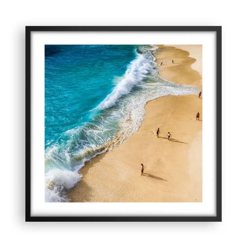 Poster in einem schwarzem Rahmen - Und dann die Sonne, der Strand… - 50x50 cm