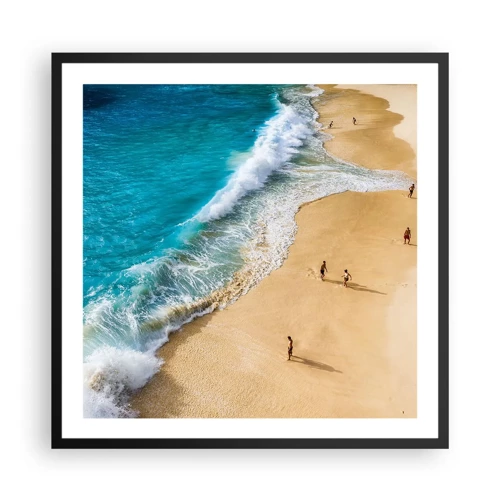 Poster in einem schwarzem Rahmen - Und dann die Sonne, der Strand… - 60x60 cm