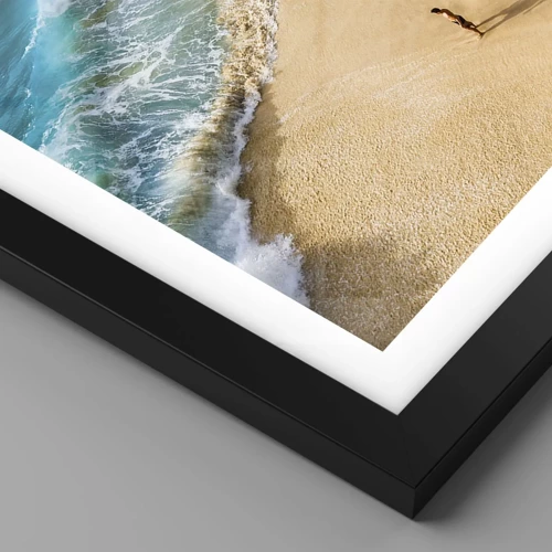 Poster in einem schwarzem Rahmen - Und dann die Sonne, der Strand… - 70x100 cm