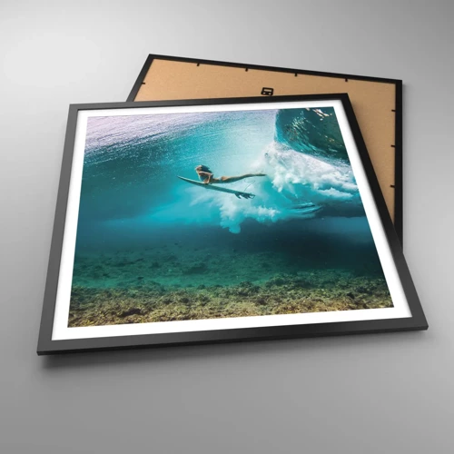 Poster in einem schwarzem Rahmen - Unterwasserwelt - 60x60 cm