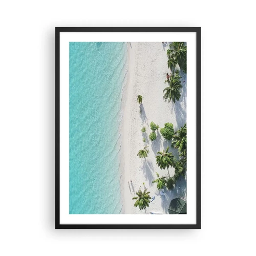 Poster in einem schwarzem Rahmen - Urlaub im Paradies - 50x70 cm