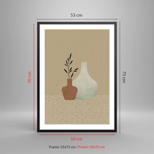 Poster in einem schwarzem Rahmen - Vase und ihre Idee - 50x70 cm