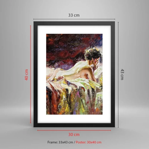 Poster in einem schwarzem Rahmen - Venus in Gedanken - 30x40 cm