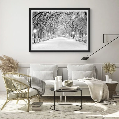 Poster in einem schwarzem Rahmen - Vier Jahreszeiten - Winter - 40x30 cm