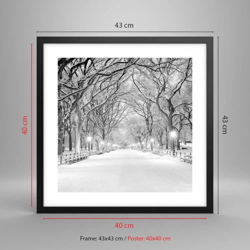 Poster in einem schwarzem Rahmen - Vier Jahreszeiten - Winter - 40x40 cm