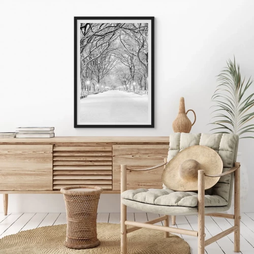Poster in einem schwarzem Rahmen - Vier Jahreszeiten - Winter - 40x50 cm