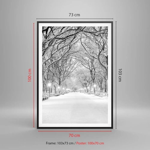 Poster in einem schwarzem Rahmen - Vier Jahreszeiten - Winter - 70x100 cm