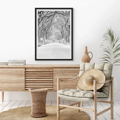 Poster in einem schwarzem Rahmen - Vier Jahreszeiten - Winter - 70x100 cm