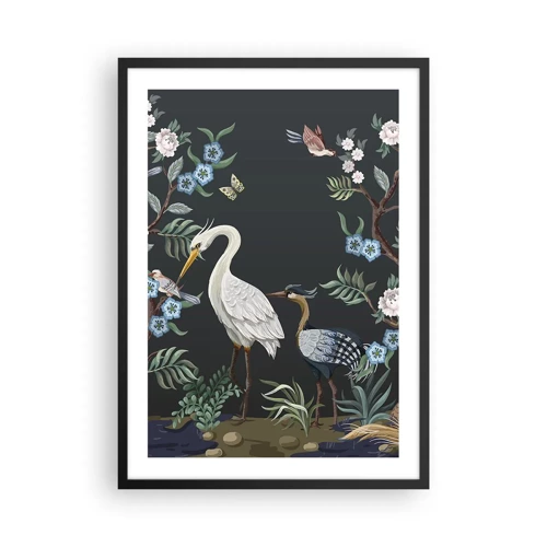 Poster in einem schwarzem Rahmen - Vogelparade - 50x70 cm