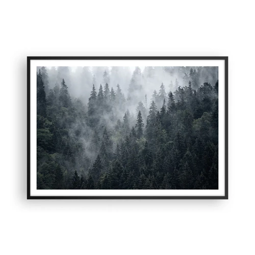 Poster in einem schwarzem Rahmen - Walddämmerung - 100x70 cm