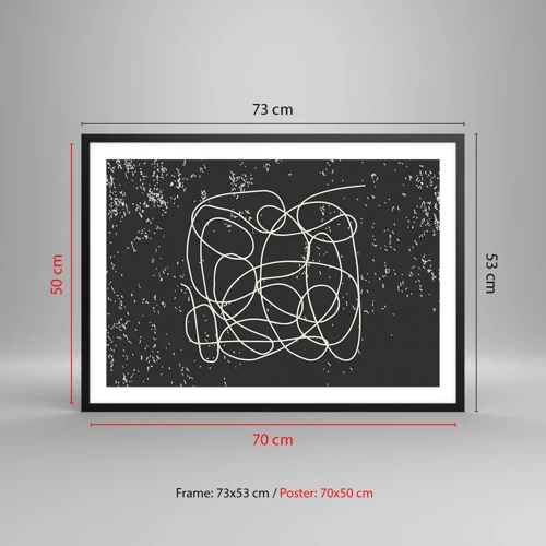 Poster in einem schwarzem Rahmen - Wandernde, umherschweifende Gedanken - 70x50 cm