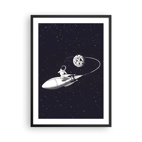 Poster in einem schwarzem Rahmen - Weltraumsurfer - 50x70 cm