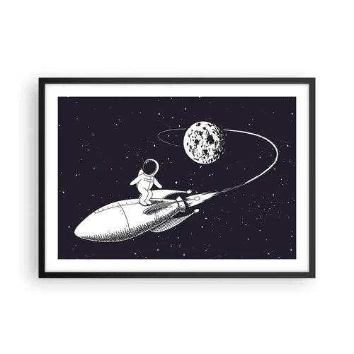 Poster in einem schwarzem Rahmen - Weltraumsurfer - 70x50 cm