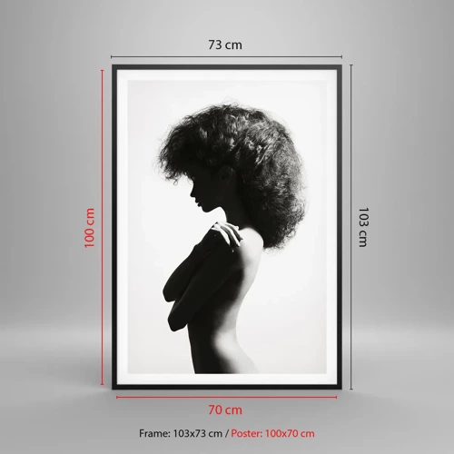 Poster in einem schwarzem Rahmen - Wie eine Blume auf einem schlanken Stiel - 70x100 cm