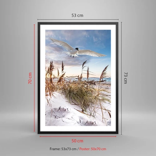 Poster in einem schwarzem Rahmen - Wind vom Meer - 50x70 cm