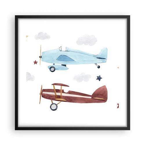 Poster in einem schwarzem Rahmen - Wir warten, Herr Pilot! - 50x50 cm