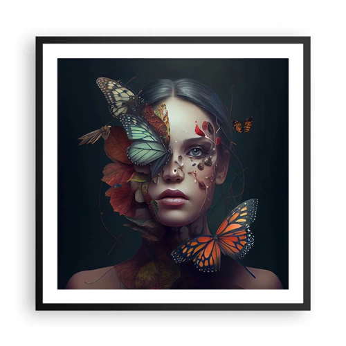 Poster in einem schwarzem Rahmen - Wunderbare Metamorphose - 60x60 cm