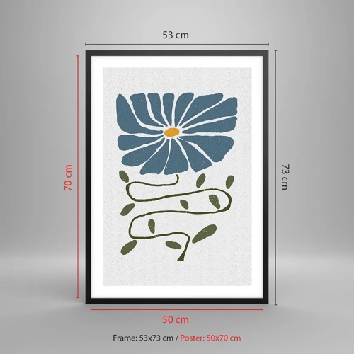 Poster in einem schwarzem Rahmen - Zweig für eine Blume - 50x70 cm