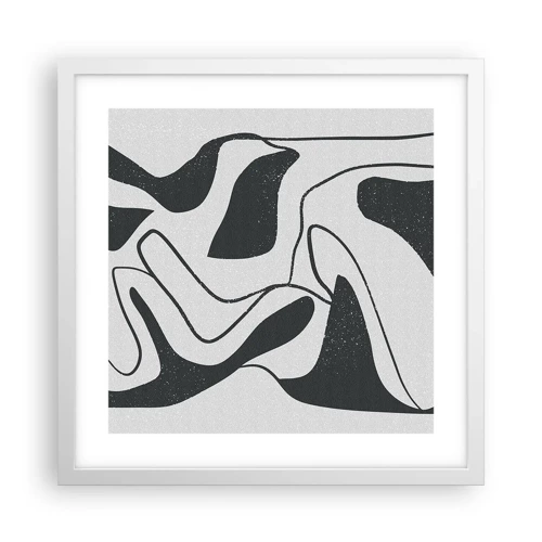 Poster in einem weißen Rahmen - Abstraktes Spiel im Labyrinth - 40x40 cm