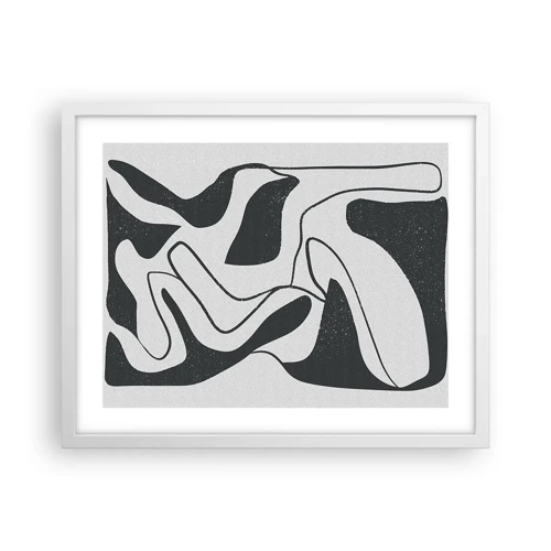 Poster in einem weißen Rahmen - Abstraktes Spiel im Labyrinth - 50x40 cm