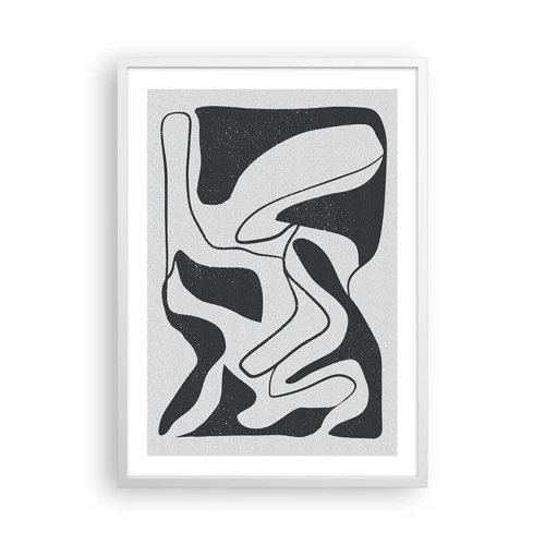 Poster in einem weißen Rahmen - Abstraktes Spiel im Labyrinth - 50x70 cm