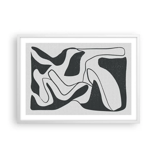 Poster in einem weißen Rahmen - Abstraktes Spiel im Labyrinth - 70x50 cm